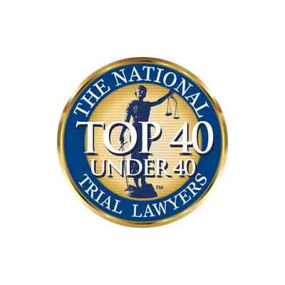 The National Trial Lawyers — Top 40 Under 40 award badge